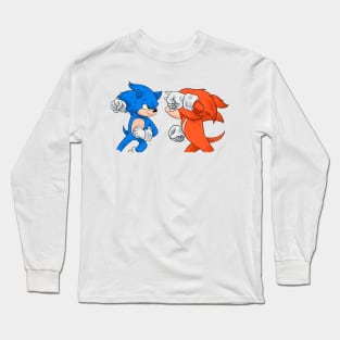 sonic vs knuckles Long Sleeve T-Shirt